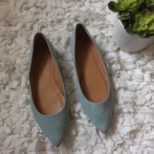 J. Crew mint pointy flats sz 7